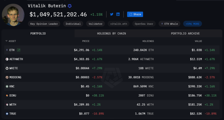 Vitalik Buterin Public Portfolio
